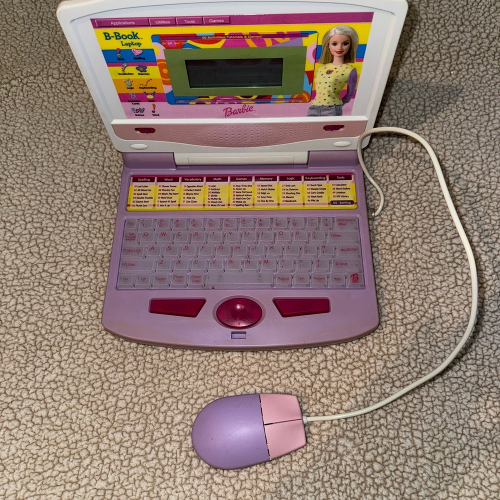 Barbie- 2000s B-Book Learning Laptop with Mouse - Picture 2 of 8